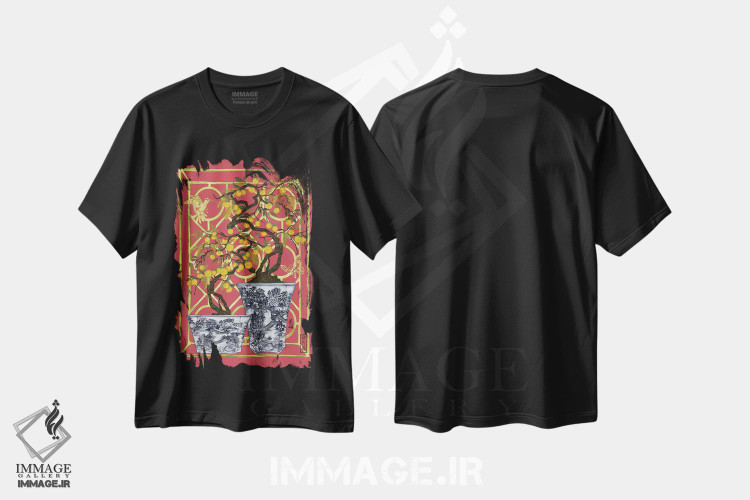 تیشرت طرح دار حس مرکباتی، دکور آسیایی اثر آنتونی ون لم | فروشگاه ایماژ