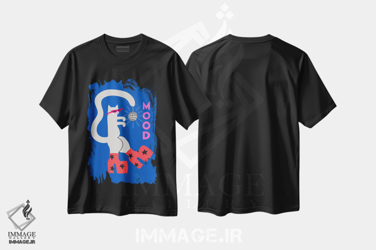 تیشرت طرح دار گربهٔ احساس، تزئینی اثر الی وایلد | immage.ir