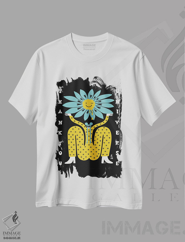 تیشرت طرح دار ممنونم جهان، تزئینی اثر الی وایلد | فروشگاه ایماژ