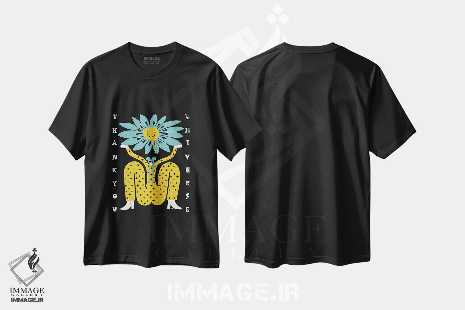 تیشرت طرح دار ممنونم جهان، تزئینی اثر الی وایلد | immage.ir