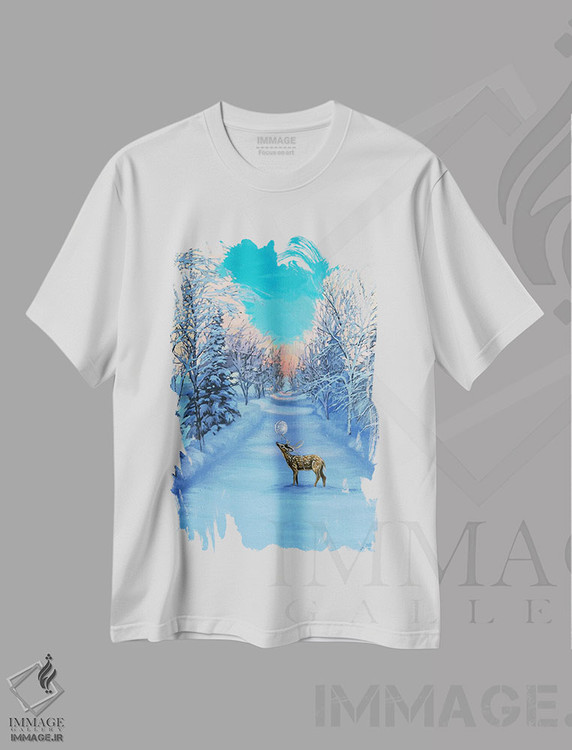 تیشرت طرح دار پیاده روی یخ زده، حیوانات کریسمسی اثر اگنیشکا تورک | فروشگاه ایماژ