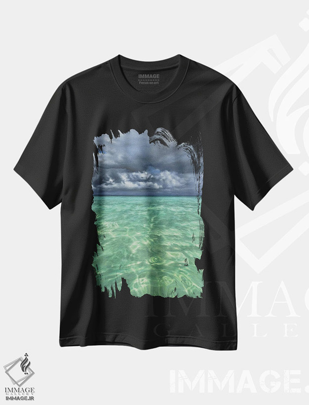تیشرت طرح دار زیر آسمان مکزیک، دکور ساحلی اثر آلسیا یرمیوا | فروشگاه ایماژ