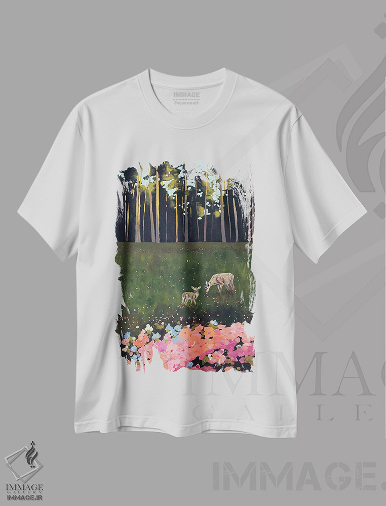 تیشرت طرح دار جنگل بهاری، دکور معاصر اثر اگنیشکا تورک | immage.ir