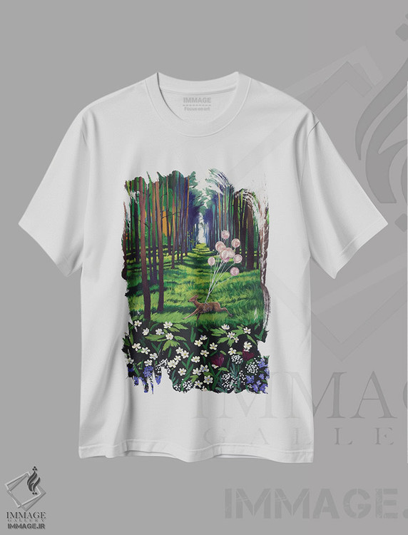 تیشرت طرح دار جنگل بهاری III، دکور معاصر اثر اگنیشکا تورک | فروشگاه ایماژ