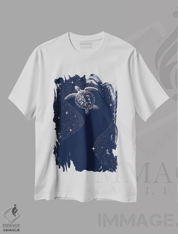 تیشرت طرح دار لاک پشت ستاره ای، هنر دیجیتال اثر علیرضا چاکر | فروشگاه ایماژ