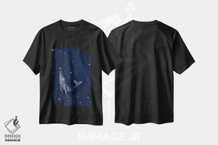 تیشرت طرح دار نهنگ ستاره ای، هنر دیجیتال اثر علیرضا چاکر | immage.ir
