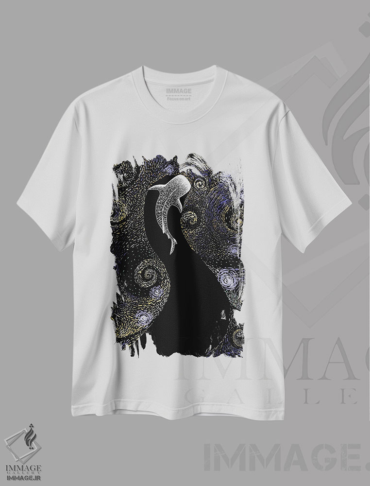 تیشرت طرح دار ستاره خوار به سبک ون گوگ، هنر دیجیتال اثر علیرضا چاکر | immage.ir