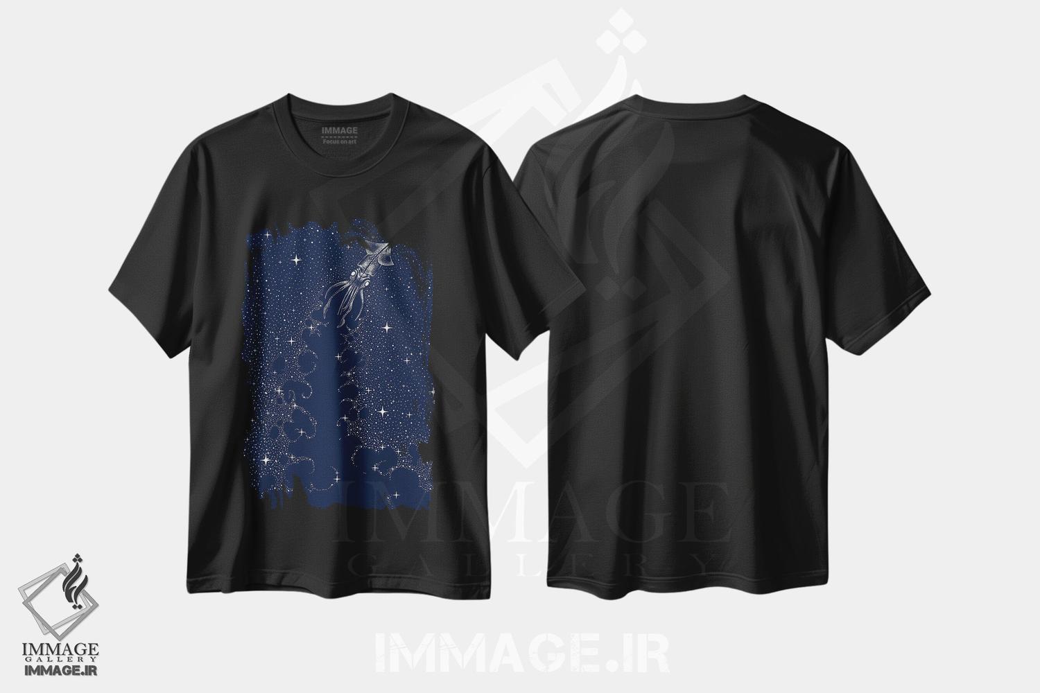 تیشرت طرح دار جوهرپاش ستاره ای، هنر دیجیتال اثر علیرضا چاکر | immage.ir