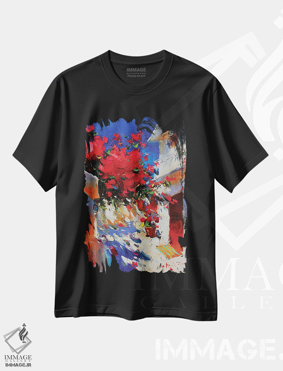 تیشرت طرح دار خیابان آفتابی، دکور معاصر اثر عزیز سلیمان اف | فروشگاه ایماژ