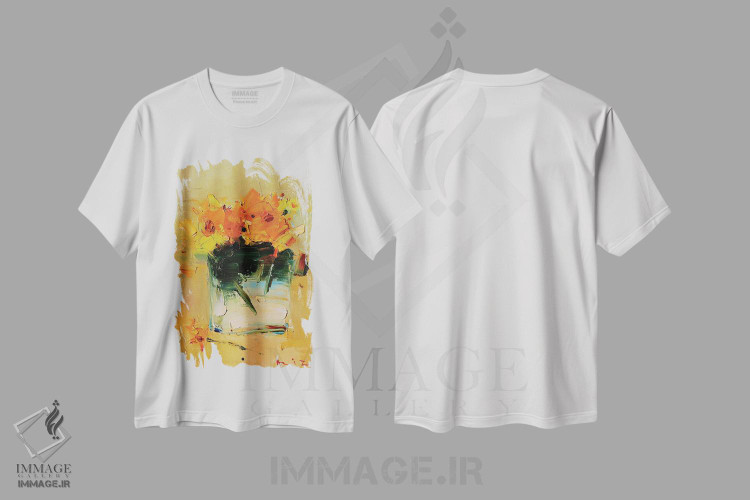 تیشرت طرح دار قاصدک ها در لیوان، دکور معاصر اثر عزیز سلیمان اف | فروشگاه ایماژ