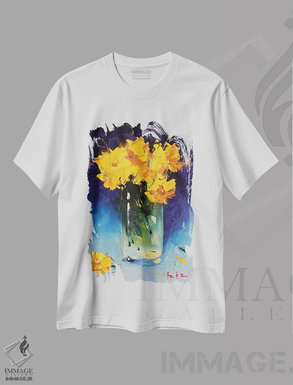 تیشرت طرح دار گل های زرد، دکور معاصر اثر عزیز سلیمان اف | immage.ir