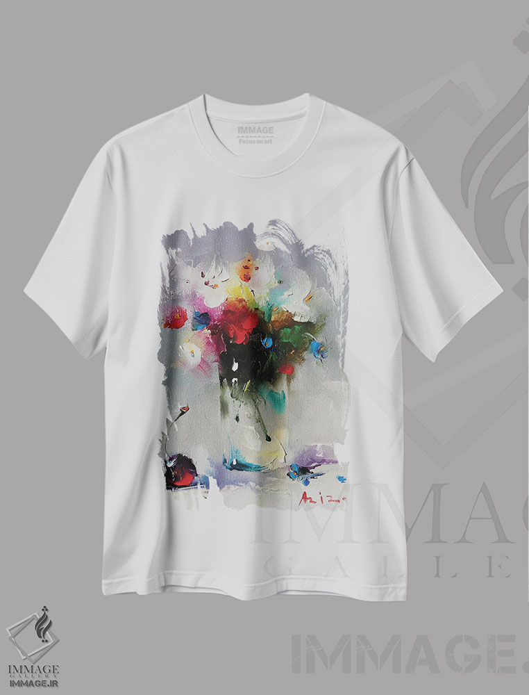تیشرت طرح دار دسته گل گل ها، دکور معاصر اثر عزیز سلیمان اف | immage.ir