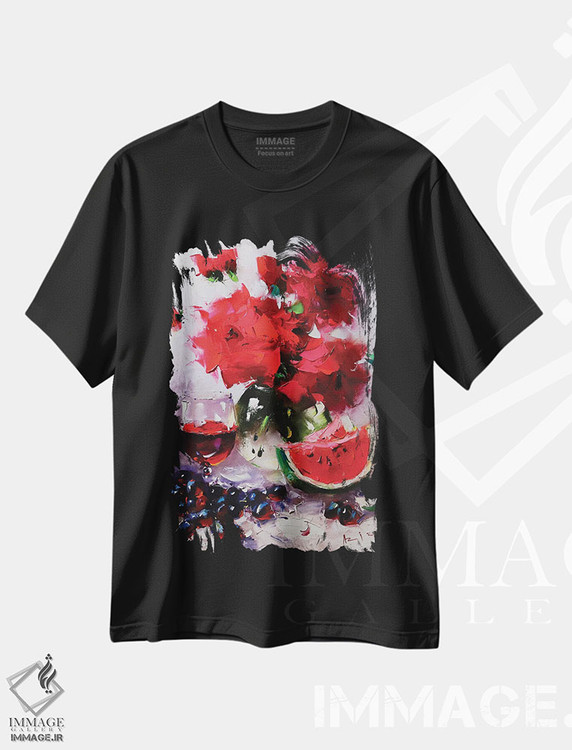 تیشرت طرح دار رزهای قرمز، دکور معاصر اثر عزیز سلیمان اف | immage.ir