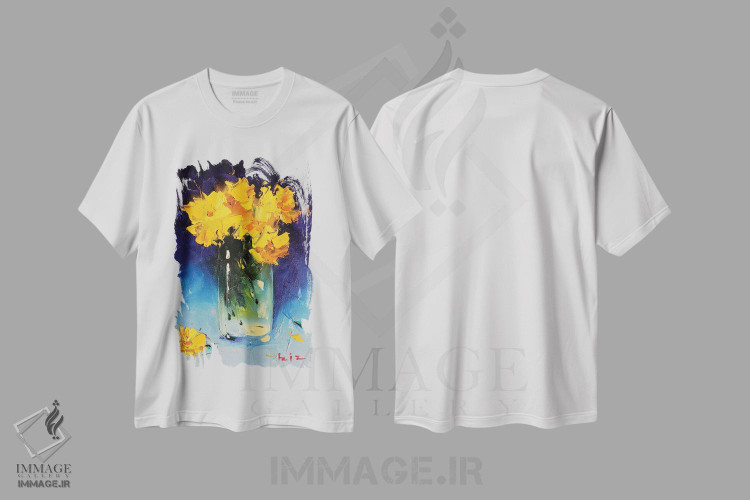 تیشرت طرح دار گل های زرد، دکور معاصر اثر عزیز سلیمان اف | immage.ir