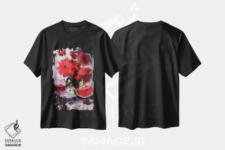تیشرت طرح دار رزهای قرمز، دکور معاصر اثر عزیز سلیمان اف | immage.ir