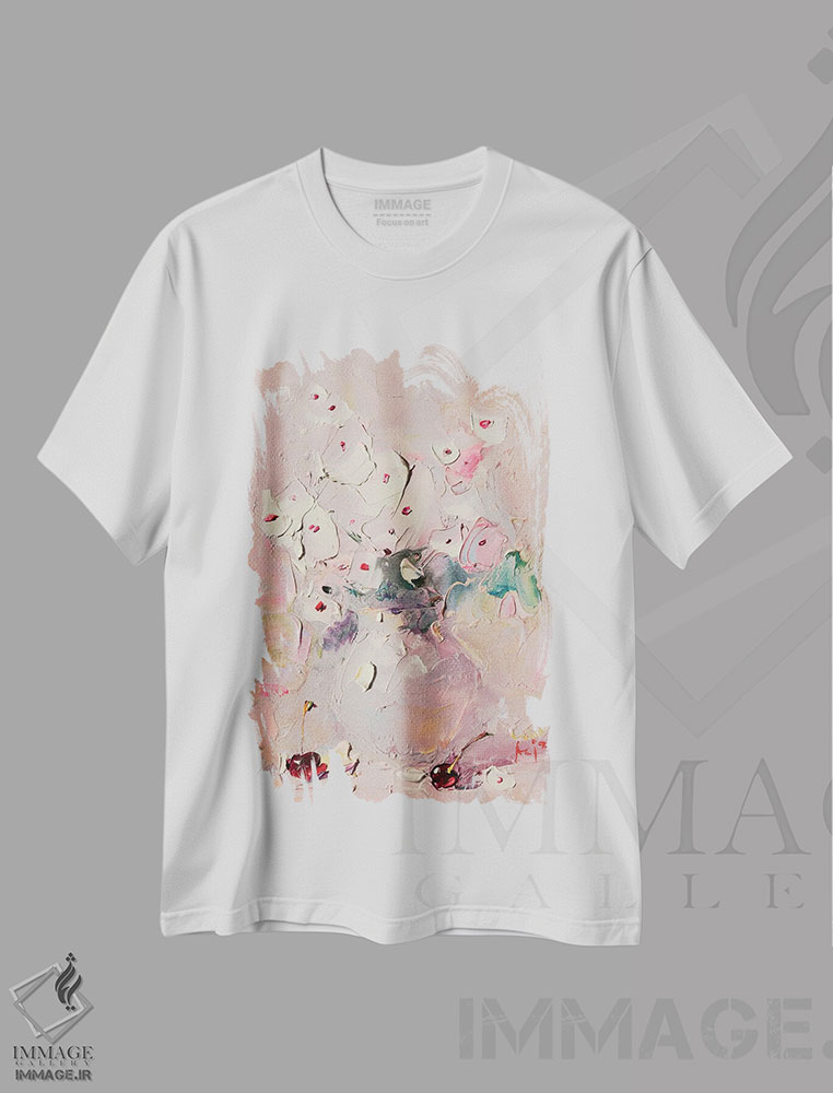 تیشرت طرح دار دسته گل روشن، دکور معاصر اثر عزیز سلیمان اف | فروشگاه ایماژ
