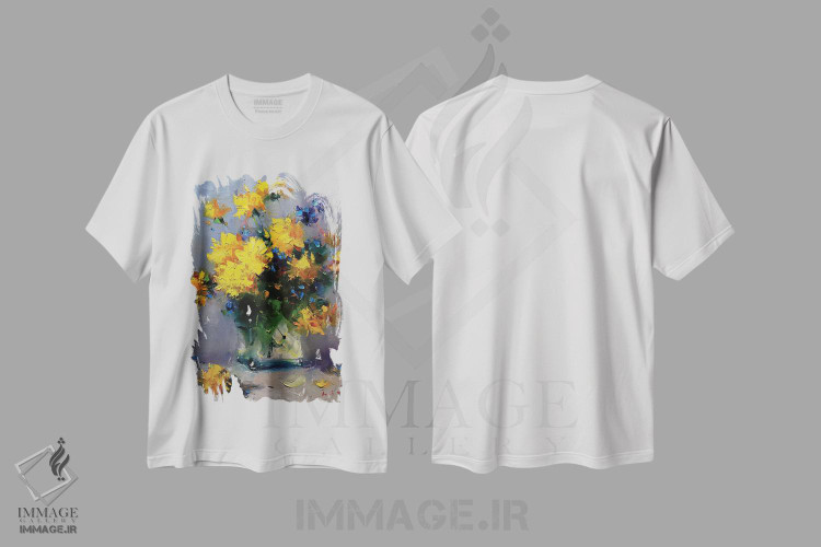 تیشرت طرح دار دسته گل گل های زرد، دکور معاصر اثر عزیز سلیمان اف | immage.ir
