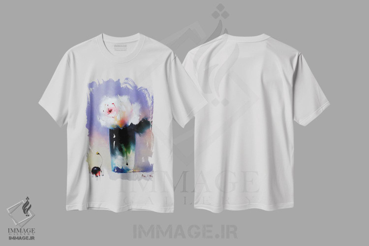 تیشرت طرح دار رز سفید، دکور معاصر اثر عزیز سلیمان اف | immage.ir