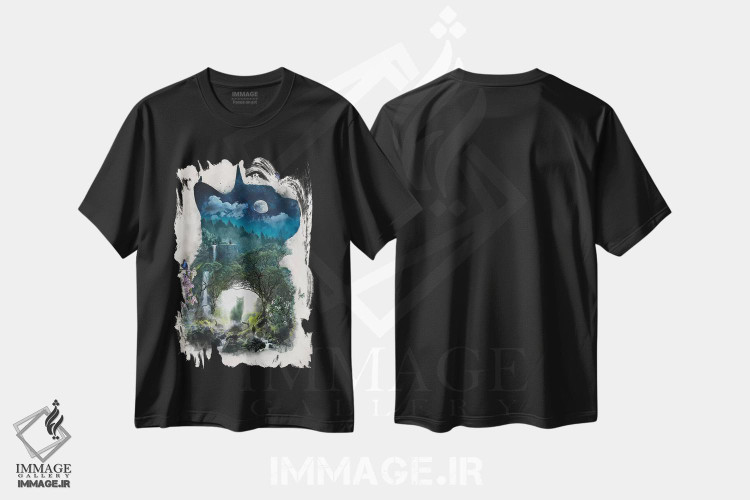 تیشرت طرح دار قلمرو گربه ها، هنر دیجیتال اثر برت بیگرز | فروشگاه ایماژ