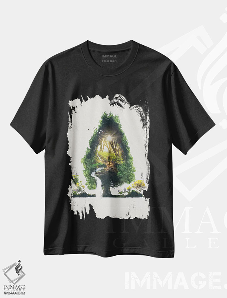 تیشرت طرح دار مسیر طی نشده، هنر دیجیتال اثر برت بیگرز | immage.ir