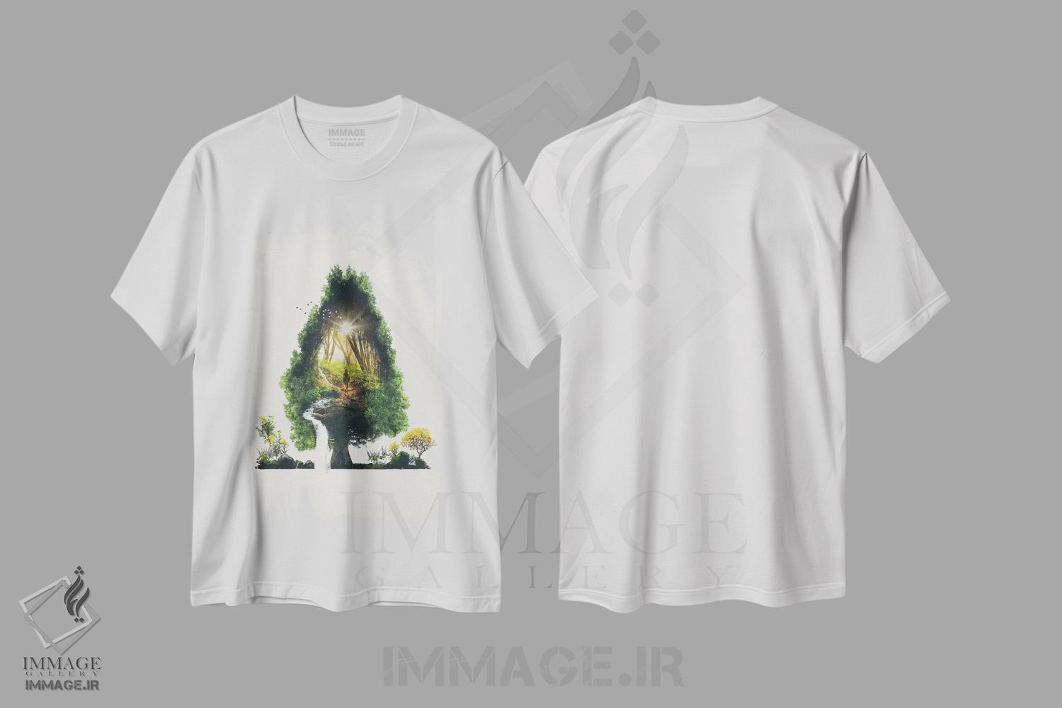 تیشرت طرح دار مسیر طی نشده، هنر دیجیتال اثر برت بیگرز | فروشگاه ایماژ