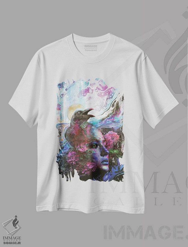 تیشرت طرح دار خاطرات کلاغ، هنر فاخر معاصر اثر برت بیگرز | فروشگاه ایماژ