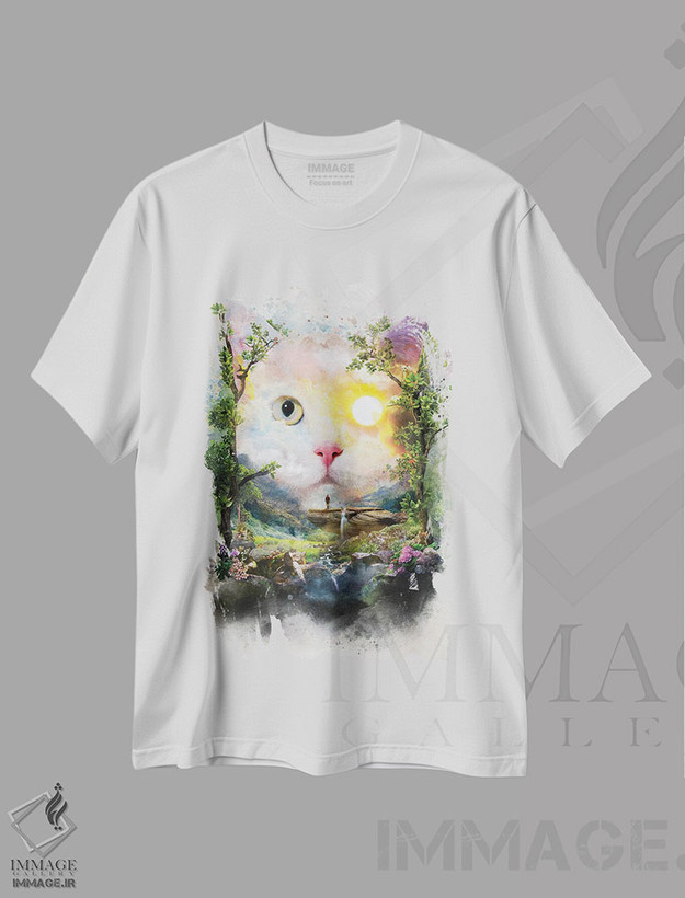 تیشرت طرح دار گربهٔ روز، هنر دیجیتال اثر برت بیگرز | فروشگاه ایماژ