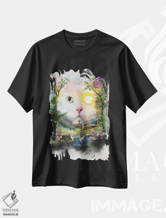 تیشرت طرح دار گربهٔ روز، هنر دیجیتال اثر برت بیگرز | immage.ir