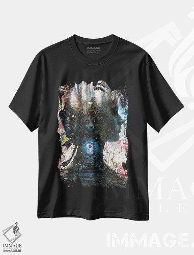 تیشرت طرح دار زیبایی و هیولایش، هنر دیجیتال اثر برت بیگرز | فروشگاه ایماژ