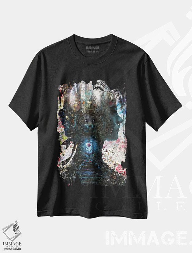 تیشرت طرح دار زیبایی و هیولایش، هنر دیجیتال اثر برت بیگرز | فروشگاه ایماژ