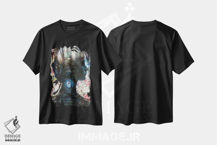 تیشرت طرح دار زیبایی و هیولایش، هنر دیجیتال اثر برت بیگرز | فروشگاه ایماژ