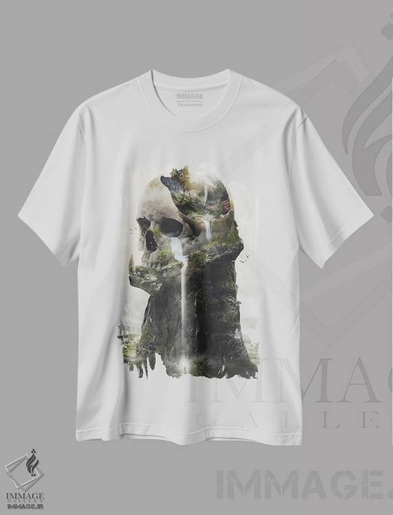 تیشرت طرح دار برج جمجمه، هنر دیجیتال اثر برت بیگرز | فروشگاه ایماژ