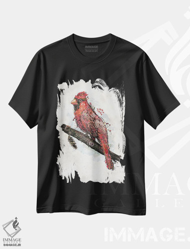 تیشرت طرح دار کاردینال شمالی، دکور کلبه و لژ اثر برت بیگرز | فروشگاه ایماژ