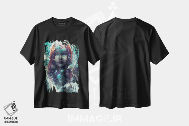 تیشرت طرح دار پری دریایی، هنر دیجیتال اثر برت بیگرز | immage.ir