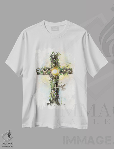تیشرت طرح دار صلیب مسیح، هنر دیجیتال اثر برت بیگرز | فروشگاه ایماژ