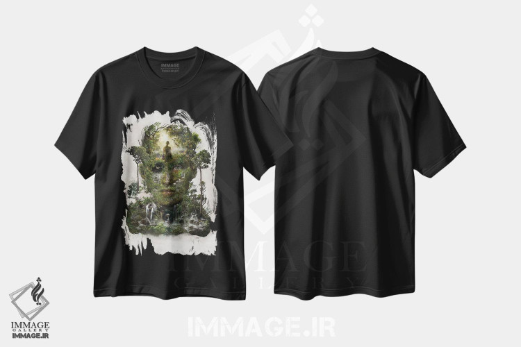 تیشرت طرح دار جنگل فضا-زمان، هنر دیجیتال اثر برت بیگرز | immage.ir