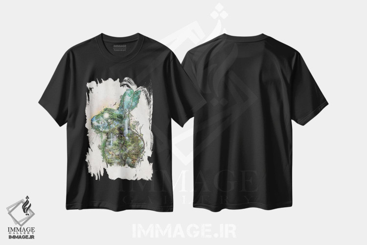 تیشرت طرح دار خرگوش صحرایی وحشی، دکوراسیون جایگزین اثر برت بیگرز | immage.ir