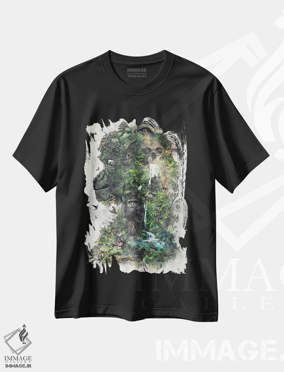 تیشرت طرح دار گوریل فراواقعی، هنر دیجیتال اثر برت بیگرز | immage.ir