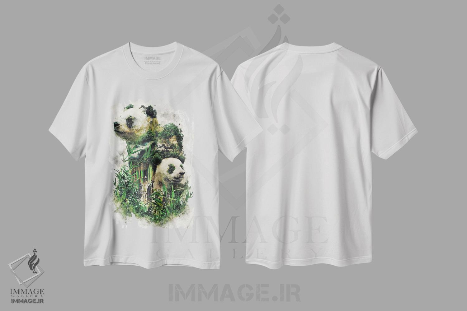 تیشرت طرح دار پاندای فراواقعی، هنر دیجیتال اثر برت بیگرز | immage.ir