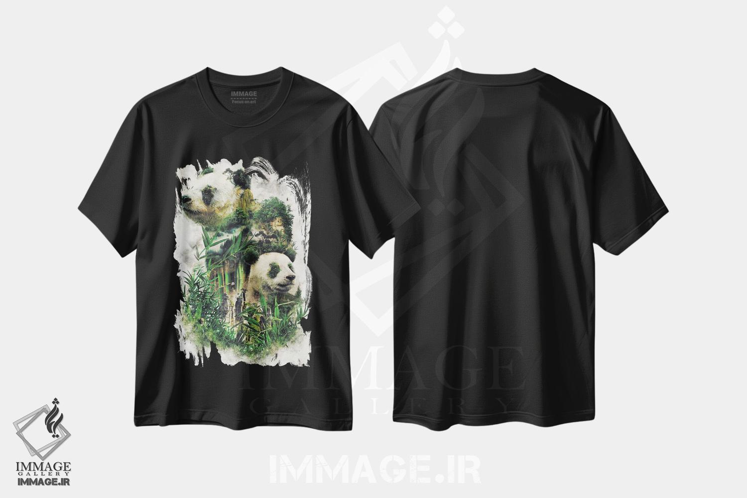 تیشرت طرح دار پاندای فراواقعی، هنر دیجیتال اثر برت بیگرز | فروشگاه ایماژ