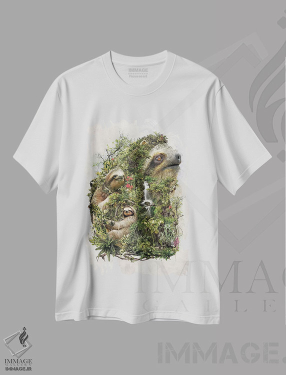 تیشرت طرح دار تنبل فراواقعی، هنر دیجیتال اثر برت بیگرز | فروشگاه ایماژ