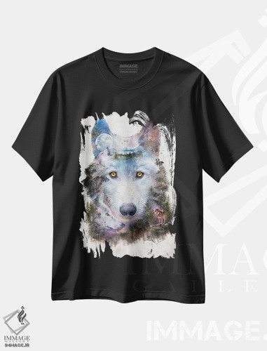 تیشرت طرح دار گرگ فراواقعی، هنر دیجیتال اثر برت بیگرز | فروشگاه ایماژ