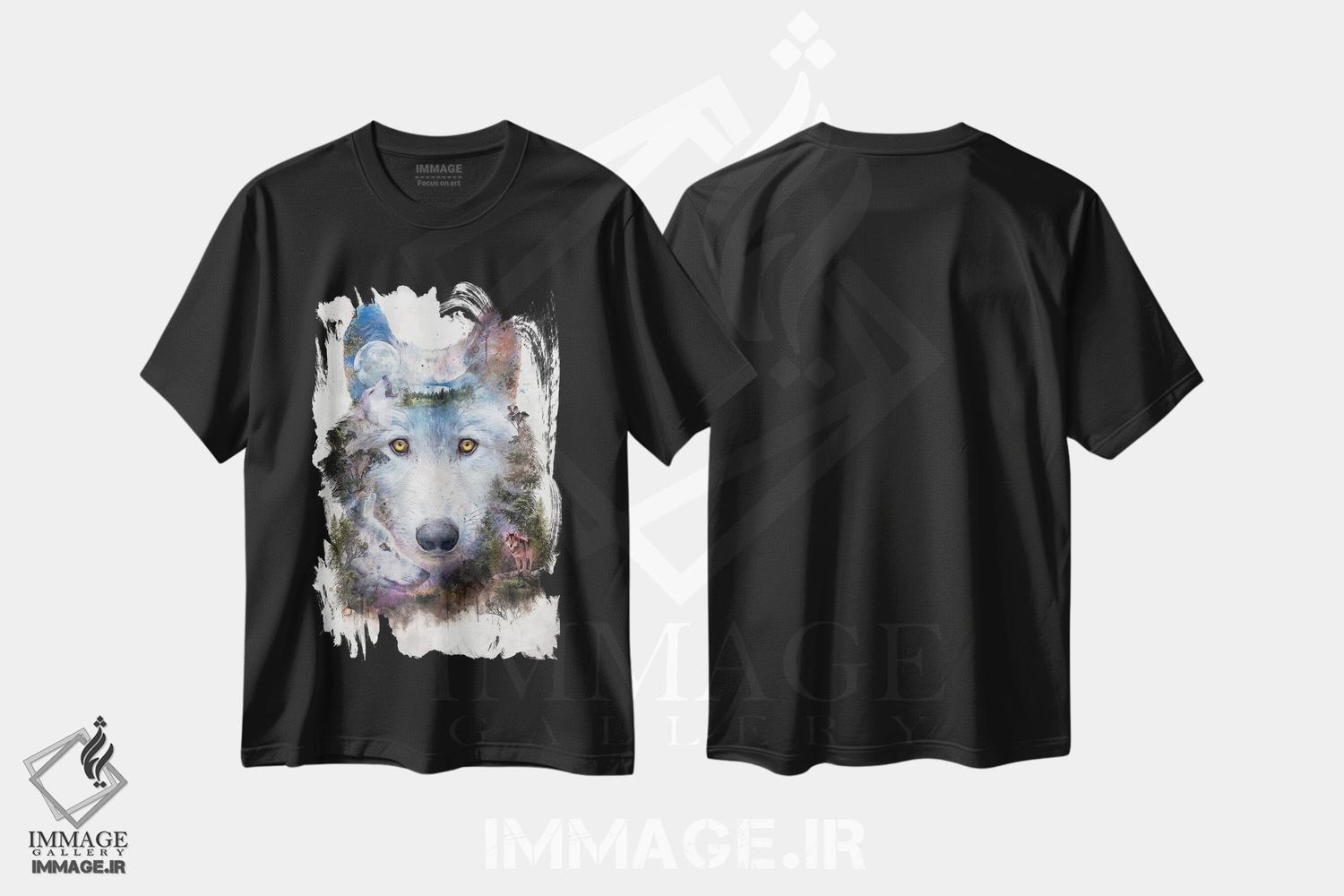 تیشرت طرح دار گرگ فراواقعی، هنر دیجیتال اثر برت بیگرز | فروشگاه ایماژ