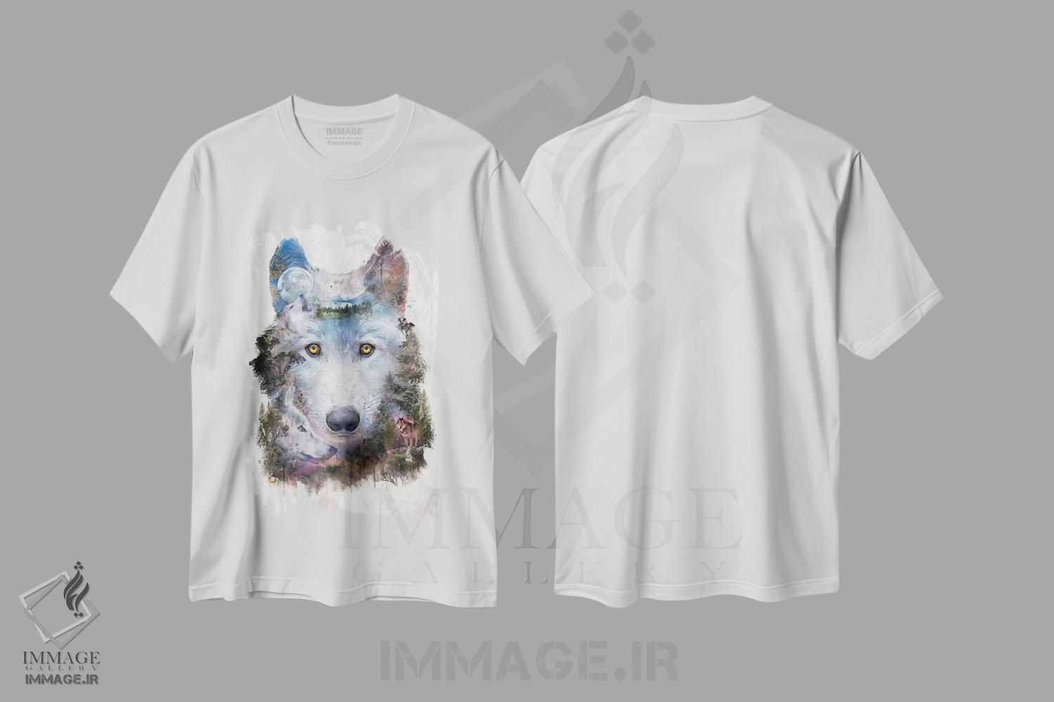 تیشرت طرح دار گرگ فراواقعی، هنر دیجیتال اثر برت بیگرز | immage.ir