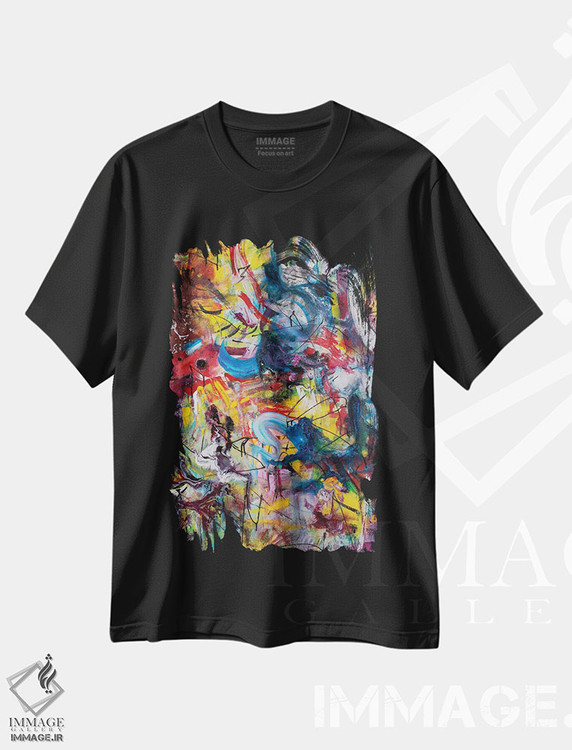 تیشرت طرح دار روش سخت روشن گری، آبستره اثر بلیک براشر | فروشگاه ایماژ