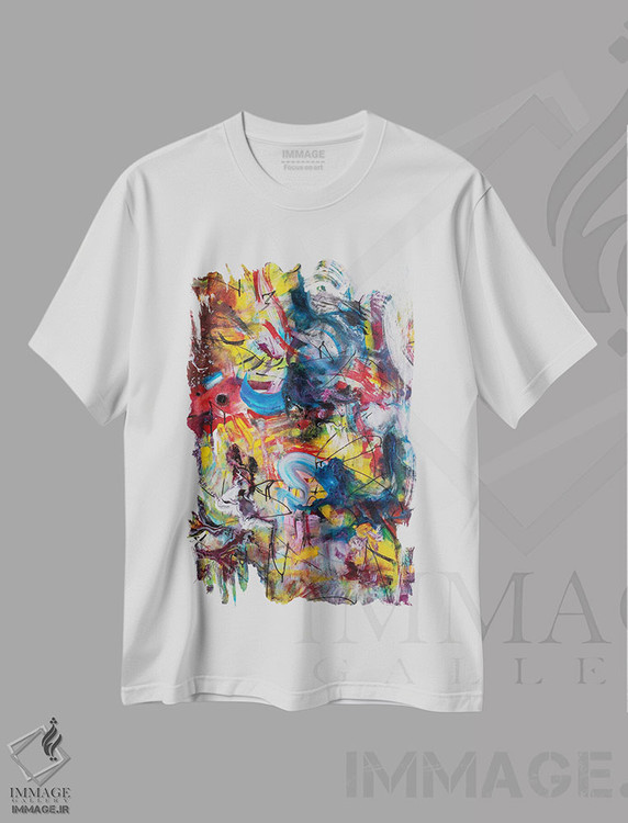 تیشرت طرح دار روش سخت روشن گری، آبستره اثر بلیک براشر | immage.ir