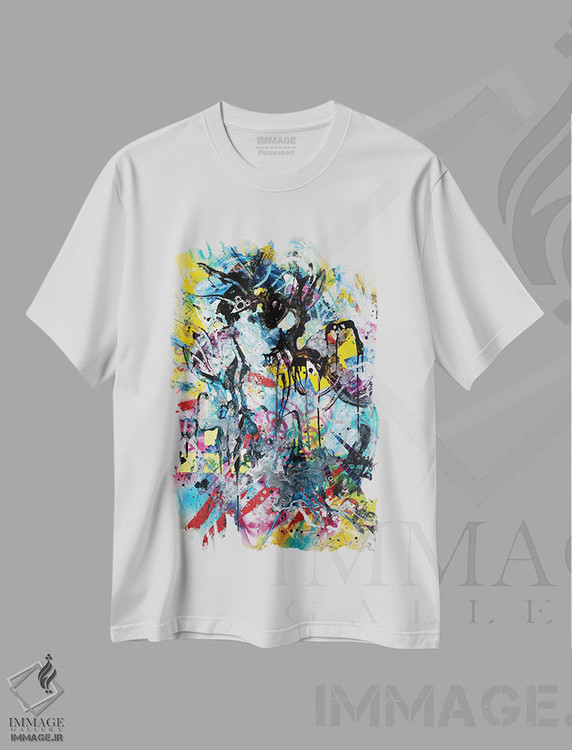 تیشرت طرح دار احساس اینکه در جلسهٔ اشتباهی نشسته ای، آبستره اثر بلیک براشر | immage.ir
