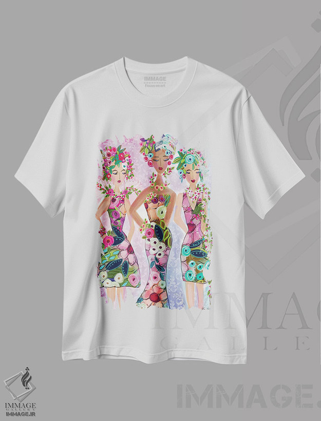 تیشرت طرح دار دختران پرزرق وبرق، دکور معاصر اثر برندا بوش | فروشگاه ایماژ