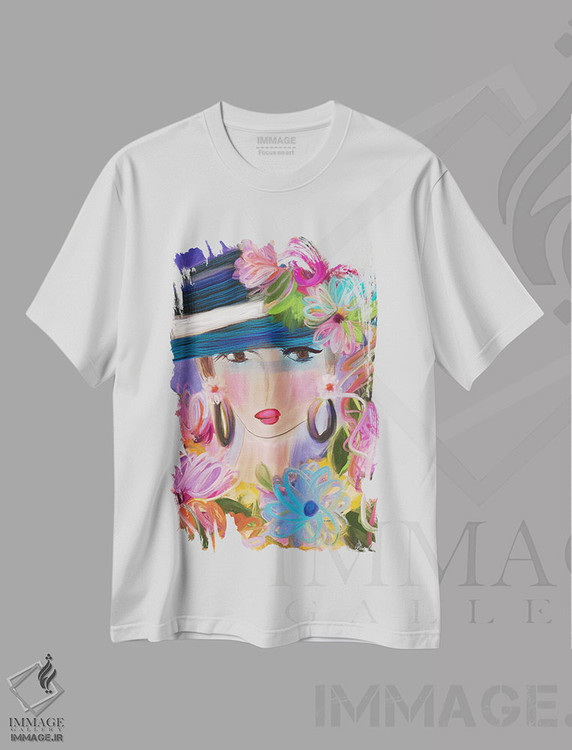 تیشرت طرح دار کلاه آبی، دکور معاصر اثر برندا بوش | فروشگاه ایماژ