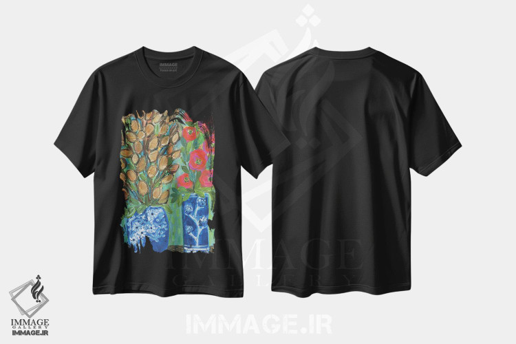 تیشرت طرح دار شکوفه های طلایی، تزئینی اثر برندا بوش | immage.ir
